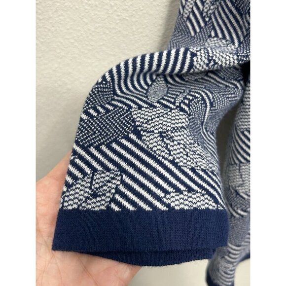 Lands End Cardigan Womens L 14 16 Blue Floral Open Front Super Soft Stretchy - Picture 5 of 9